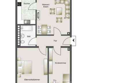 Zimmer Düsseldorf Rath - 2 Zimmer, 1.295&euro; | Angebot:25530073