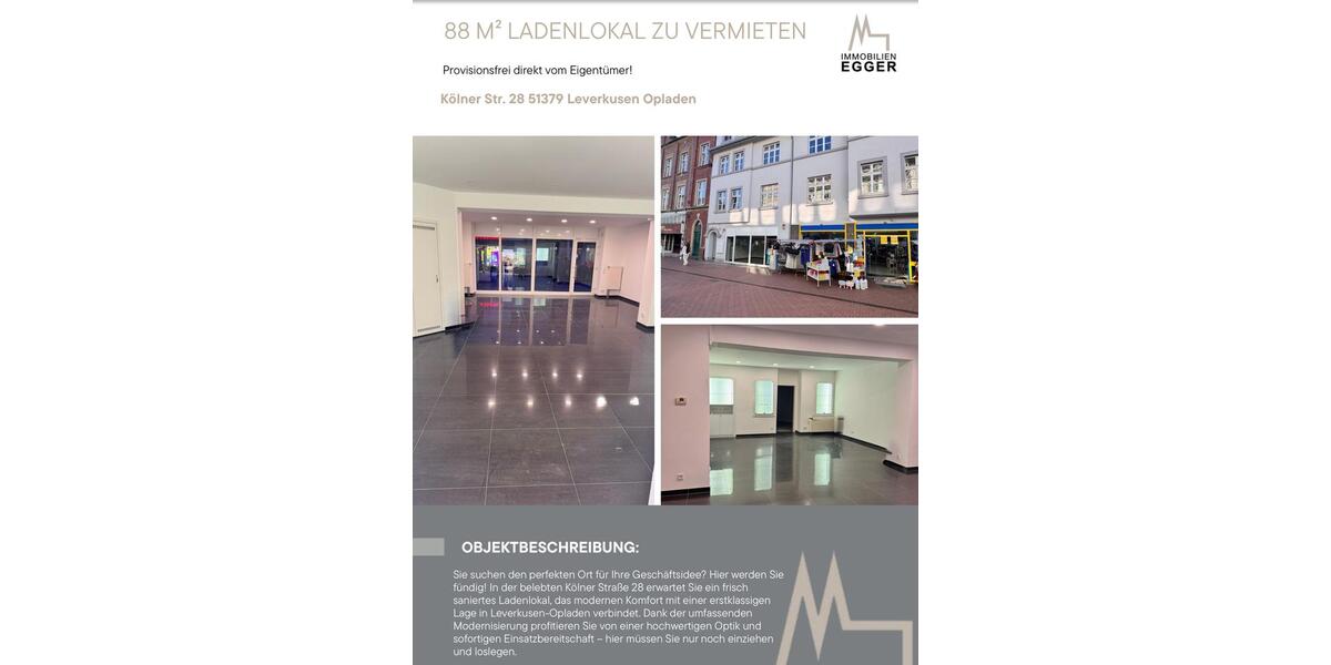 Gewerbeobjekt Leverkusen Opladen - 1.800&euro; | Angebot:25906670