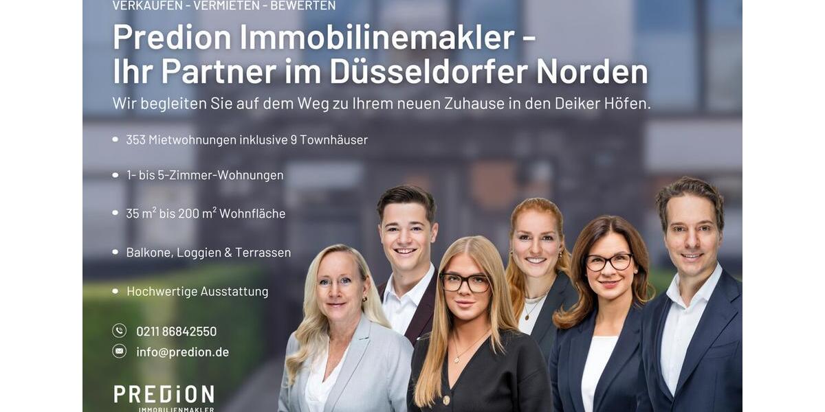 Etagenwohnung Düsseldorf Stadtbezirk 5 - 2 Zimmer, 59 m&sup2;, 1.320&euro; | Angebot:25891666