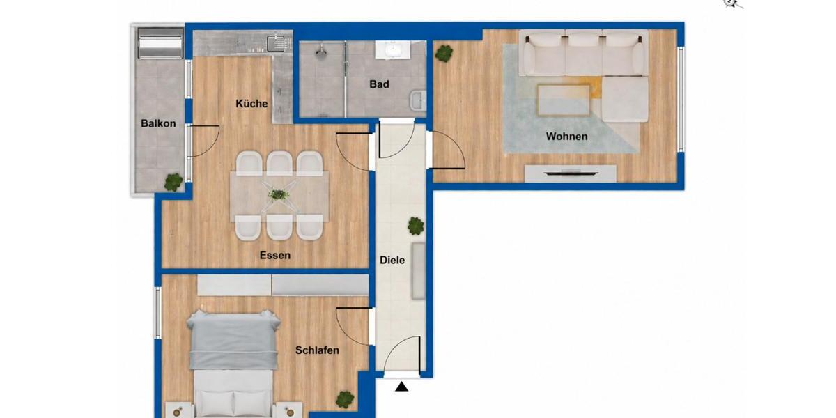 Etagenwohnung Düsseldorf Stadtbezirk 3 - 3 Zimmer, 70 m&sup2;, 1.366&euro; | Angebot:26310437