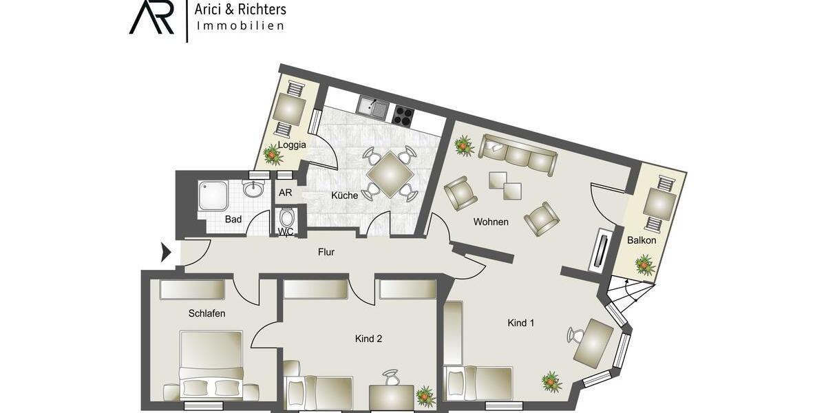 Erdgeschoßwohnung Jülich - 4 Zimmer, 117 m&sup2;, 1.150&euro; | Angebot:25882838