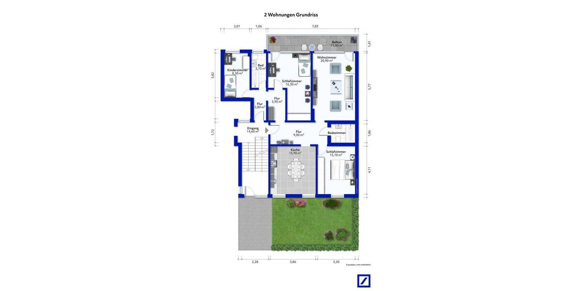 Etagenwohnung Düsseldorf Bilk - 4 Zimmer, 128 m&sup2;, 495.000&euro; | Angebot:25686849