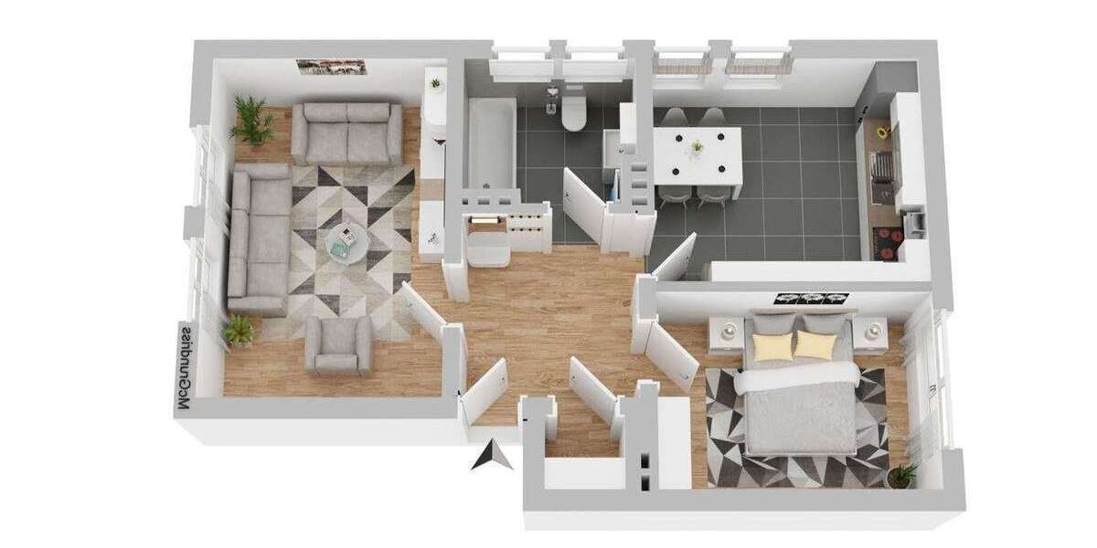 Etagenwohnung Neuss - 2 Zimmer, 56 m&sup2;, 149.999&euro; | Angebot:26993689