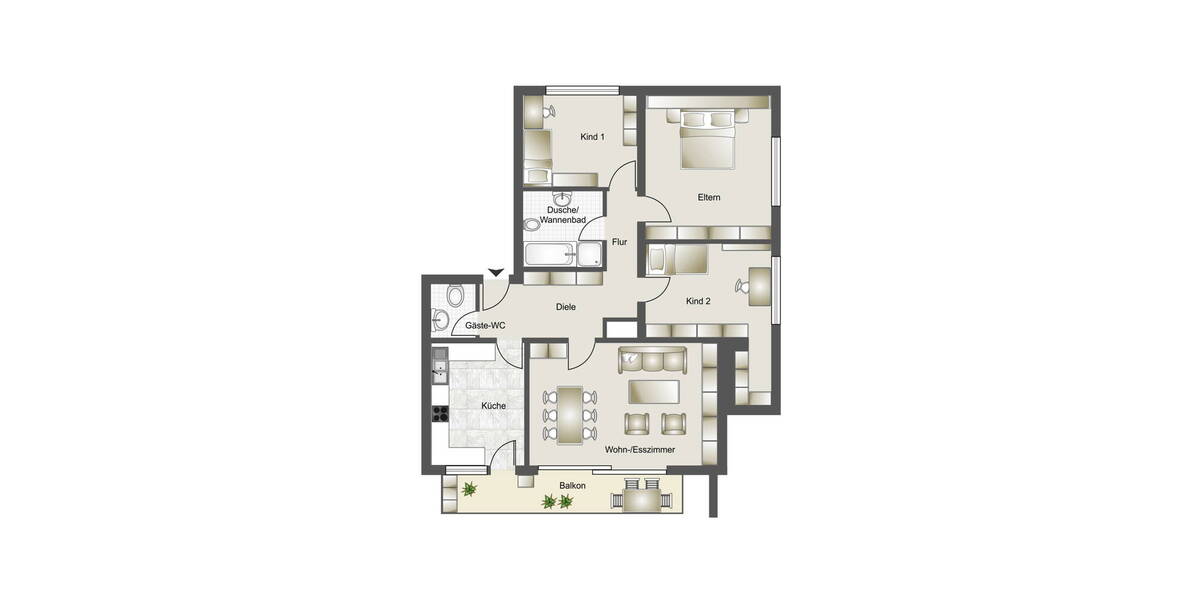 Etagenwohnung Mönchengladbach Beltinghoven - 4 Zimmer, 109 m&sup2;, 189.000&euro; | Angebot:26220536