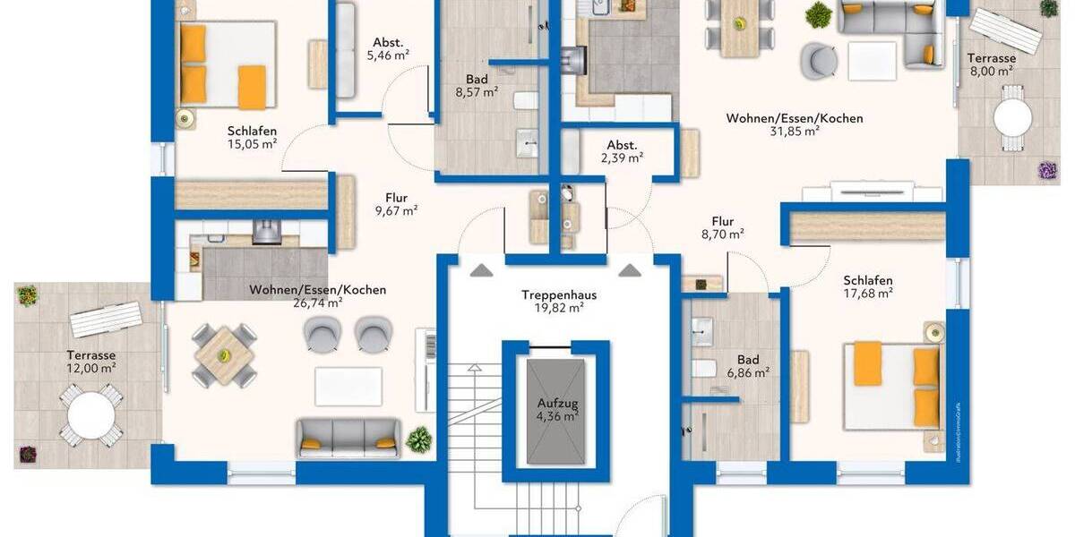 Etagenwohnung Niederkrüchten Varbrook - 2 Zimmer, 69 m&sup2;, 349.500&euro; | Angebot:25743855