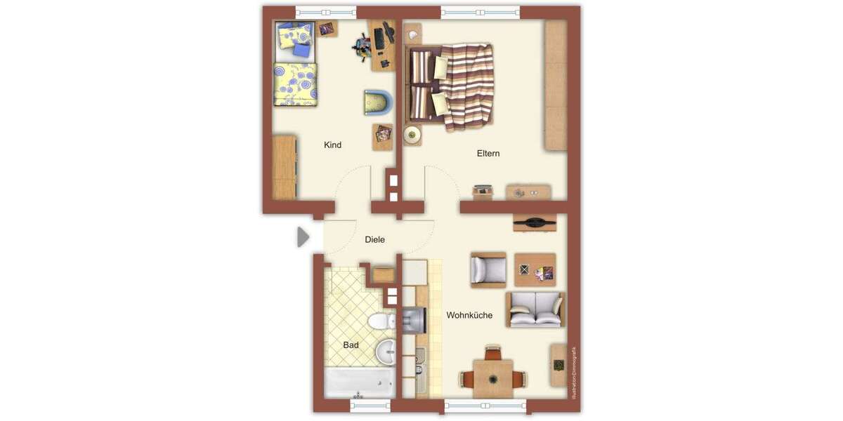 Etagenwohnung Mönchengladbach Odenkirchen-West - 2 Zimmer, 56 m&sup2;, 540&euro; | Angebot:26098535