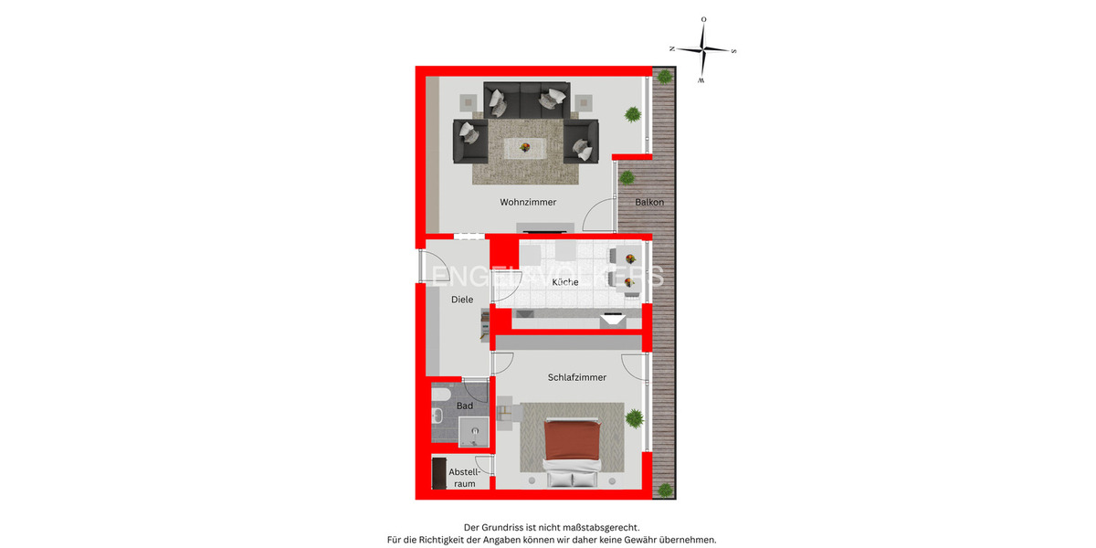 Etagenwohnung Erkrath Hochdahl - 2 Zimmer, 60 m&sup2;, 155.000&euro; | Angebot:25835072
