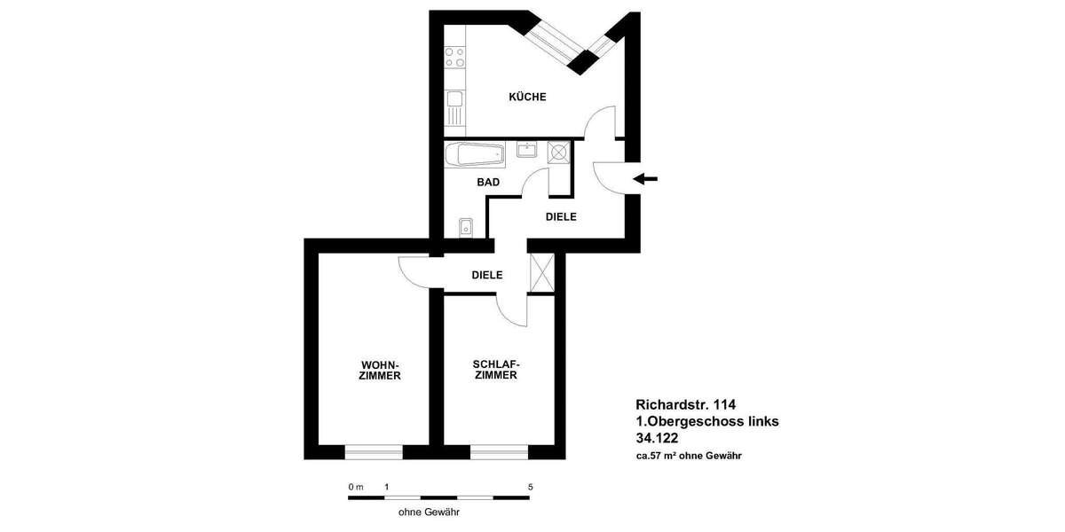 Etagenwohnung Düsseldorf Stadtbezirk 8 - 2 Zimmer, 57 m&sup2;, 474&euro; | Angebot:26998422