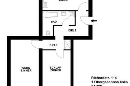 Wohnung Düsseldorf Stadtbezirk 8 - 2 Zimmer, 57 m&sup2;, 474&euro; | Angebot:26998422