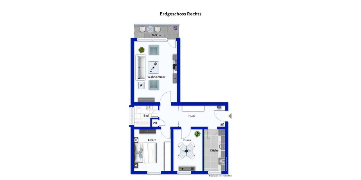 Etagenwohnung Düsseldorf Bilk - 4 Zimmer, 128 m&sup2;, 495.000&euro; | Angebot:25686849