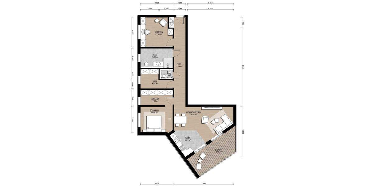 Etagenwohnung Willich - 3 Zimmer, 103 m&sup2;, 479.000&euro; | Angebot:25666089