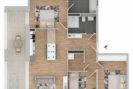 Wohnung Dormagen Sankt Peter - 4 Zimmer, 103 m&sup2;, 1.253&euro; | Angebot:26990827