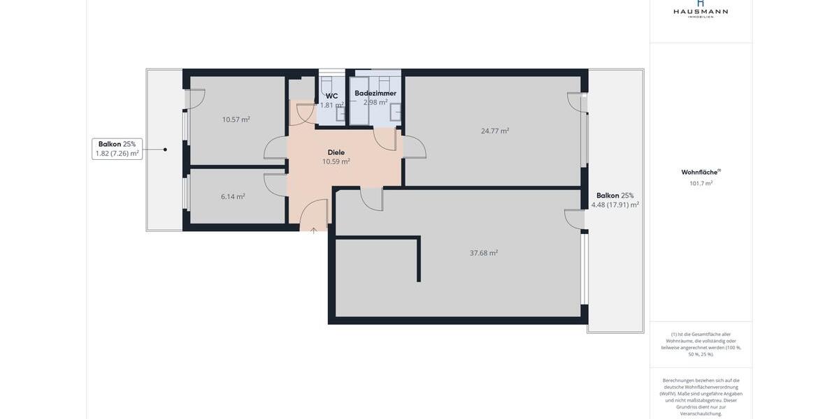 Etagenwohnung Düsseldorf Stadtbezirk 8 - 3 Zimmer, 109 m&sup2;, 1.250&euro; | Angebot:24157205