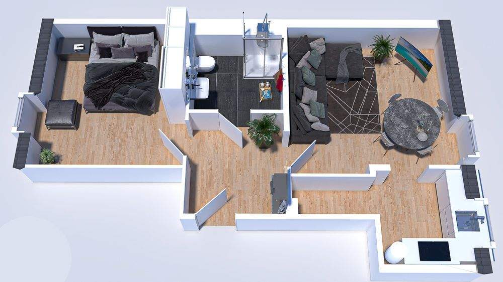 Etagenwohnung Mönchengladbach Stadtmitte - 2 Zimmer, 43 m&sup2;, 103.000&euro; | Angebot:25669262