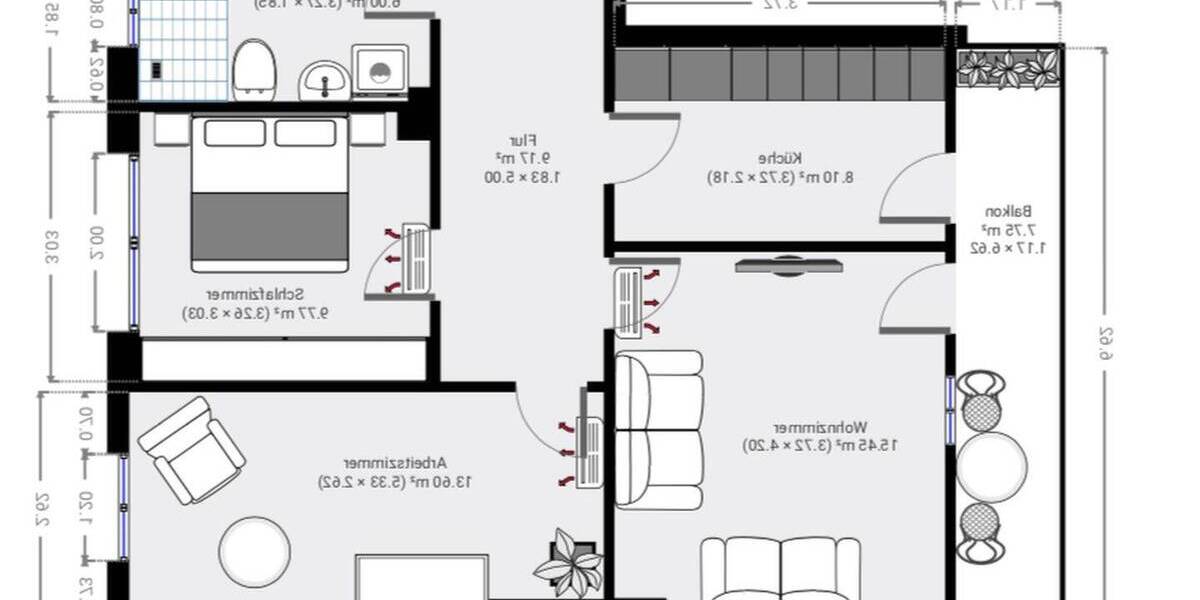 Etagenwohnung Düsseldorf Bilk - 3 Zimmer, 68 m&sup2;, 407.600&euro; | Angebot:26141075