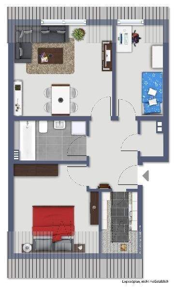 Etagenwohnung Leverkusen Opladen - 3 Zimmer, 57 m&sup2;, 129.000&euro; | Angebot:25837383