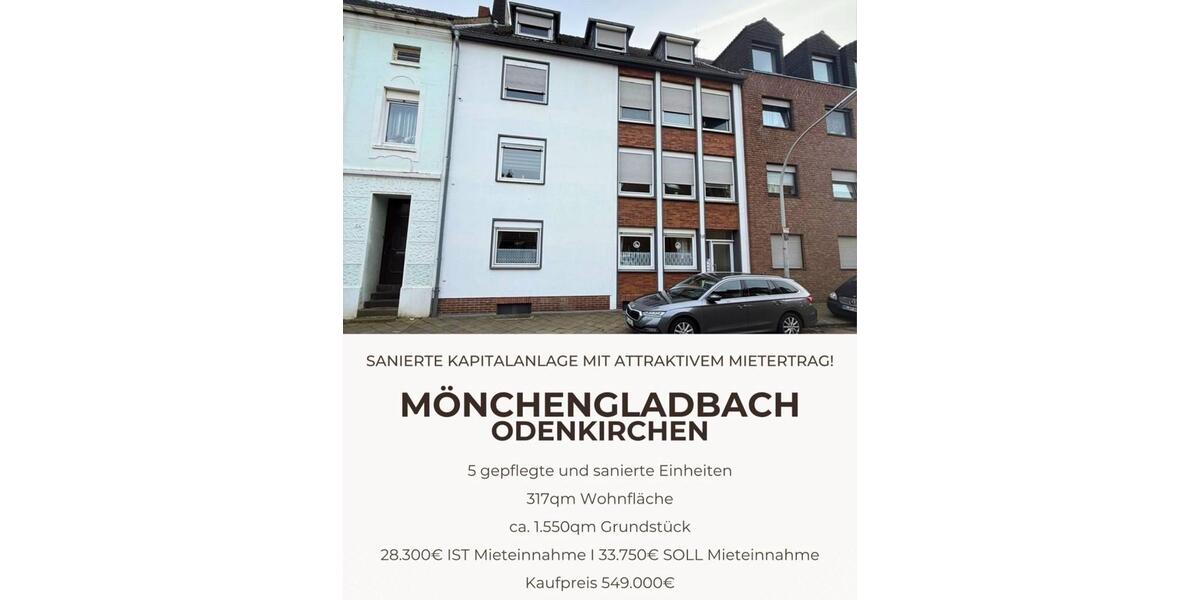 Mehrfamilienhaus, Wohnhaus Mönchengladbach Süd - 12 Zimmer, 316 m&sup2;, 549.000&euro; | Angebot:26238684