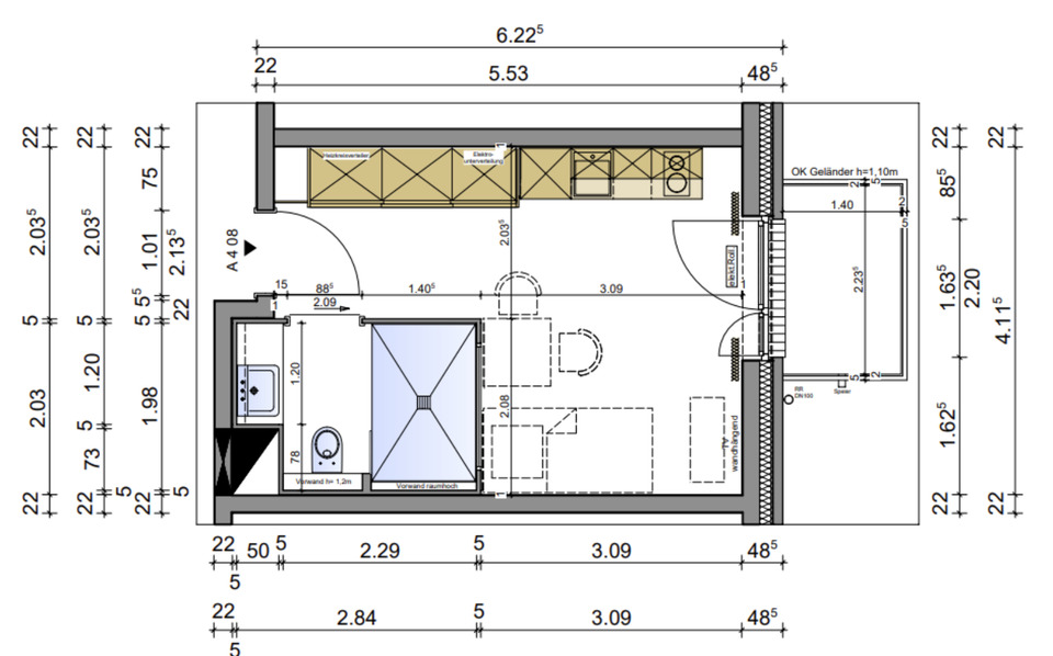 Etagenwohnung Düsseldorf Heerdt - 1 Zimmer, 25 m&sup2;, 650&euro; | Angebot:23090722