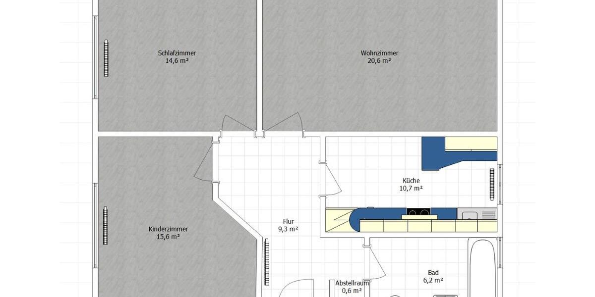 Etagenwohnung Bergheim - 3 Zimmer, 78 m&sup2;, 249.000&euro; | Angebot:26934001
