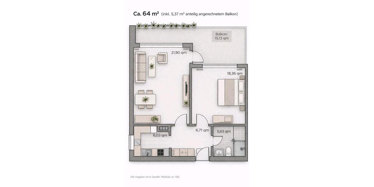 Etagenwohnung Düsseldorf Stadtbezirk 10 - 2 Zimmer, 64 m&sup2;, 229.000&euro; | Angebot:26227650