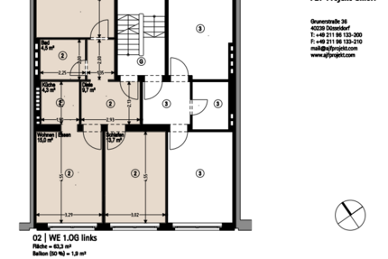 Wohnung Düsseldorf Unterbilk - 3 Zimmer, 65 m&sup2;, 209.000&euro; | Angebot:26197773