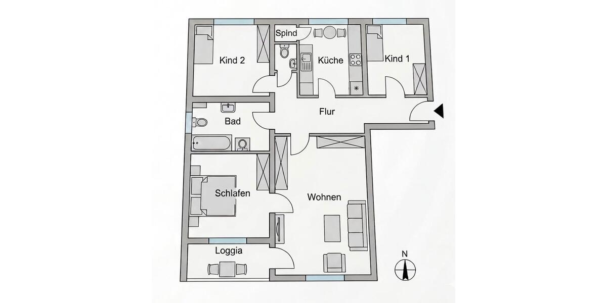 Etagenwohnung Kerpen Buir - 4 Zimmer, 93 m&sup2;, 275.000&euro; | Angebot:27197366