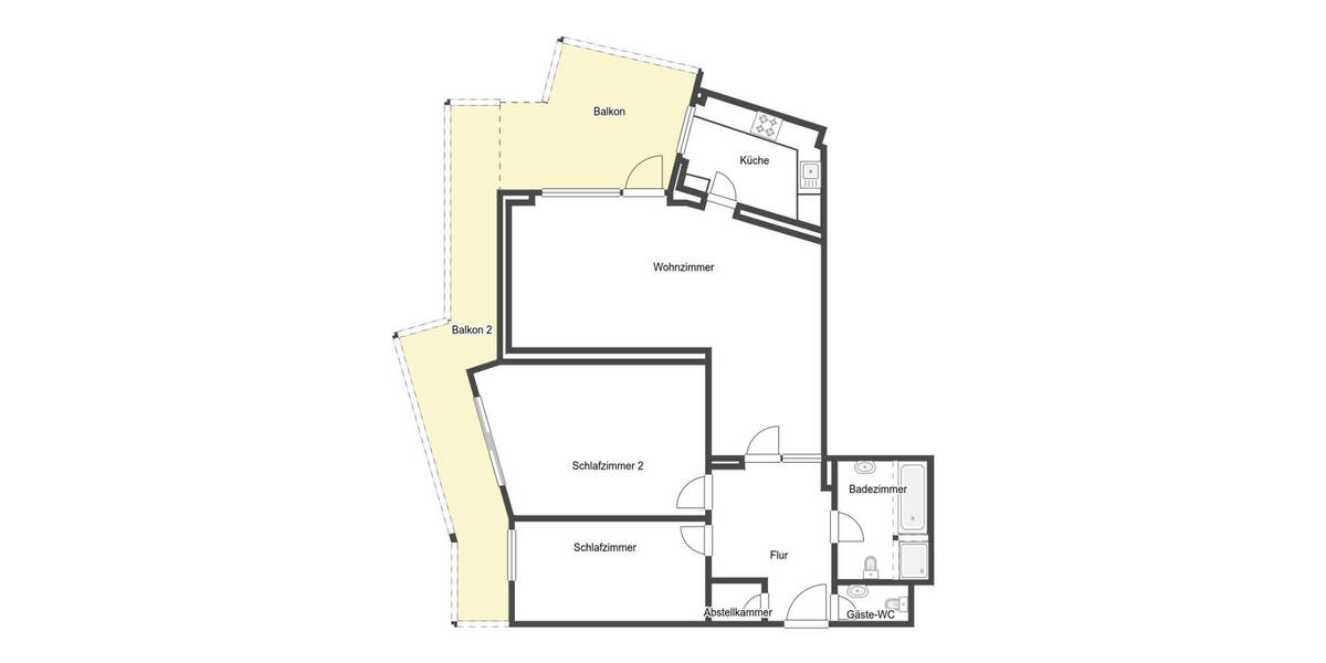 Etagenwohnung Düsseldorf Hassels - 3 Zimmer, 83 m&sup2;, 269.000&euro; | Angebot:26189162