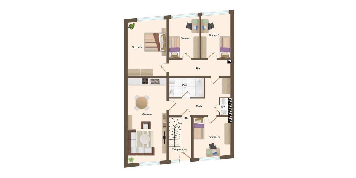 Etagenwohnung Mönchengladbach Stadtmitte - 5 Zimmer, 103 m&sup2;, 175.000&euro; | Angebot:25733446