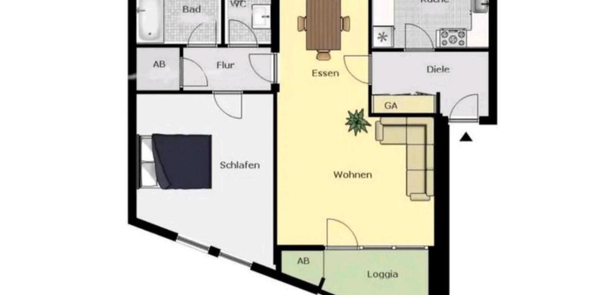 Etagenwohnung Düsseldorf Stadtbezirk 8 - 2 Zimmer, 70 m&sup2;, 1.340&euro; | Angebot:25960270