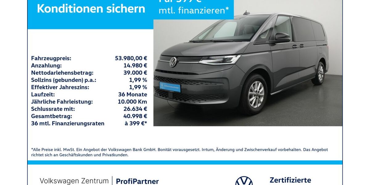 VW T7 Multivan 8.083 km 53.480 &euro; Leverkusen 51379