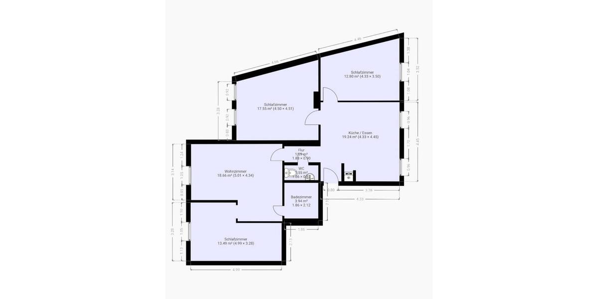Etagenwohnung Mönchengladbach Eicken - 4 Zimmer, 89 m&sup2;, 249.000&euro; | Angebot:26200166