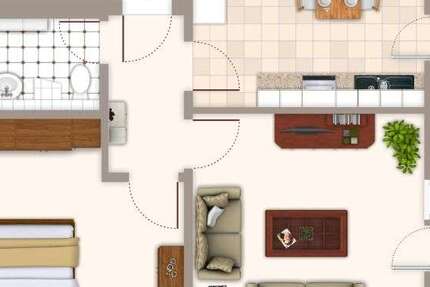 Wohnung Mönchengladbach Süd - 2 Zimmer, 53 m&sup2;, 529&euro; | Angebot:25272487