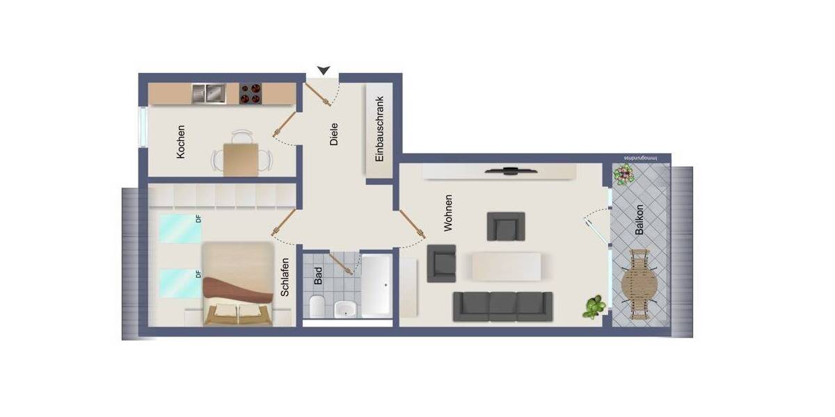 Etagenwohnung Mönchengladbach-Rheydt Rheydt-West - 2 Zimmer, 58 m&sup2;, 145.000&euro; | Angebot:26217827
