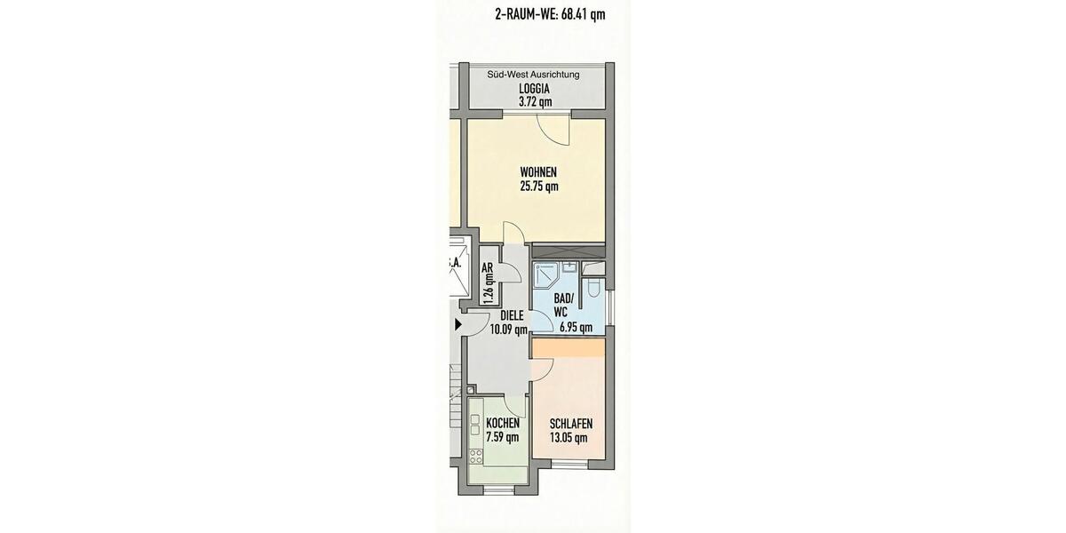 Etagenwohnung Düsseldorf Düsseltal - 2 Zimmer, 68 m&sup2;, 1.400&euro; | Angebot:25957360