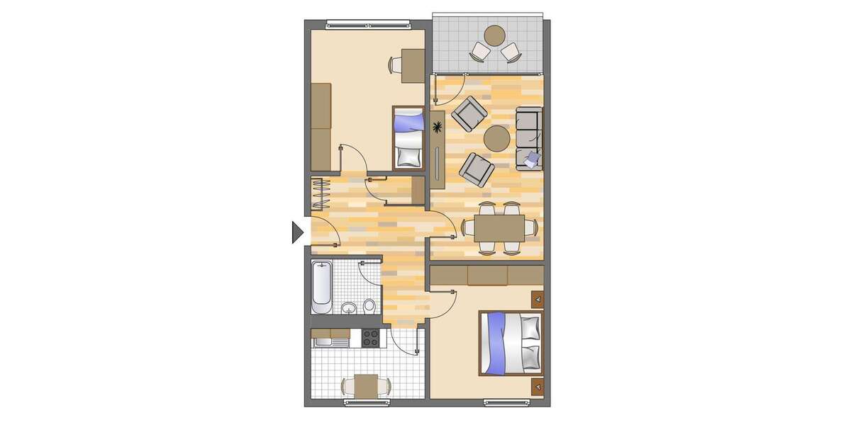 Etagenwohnung Neuss Norf - 3 Zimmer, 75 m&sup2;, 799&euro; | Angebot:26988742