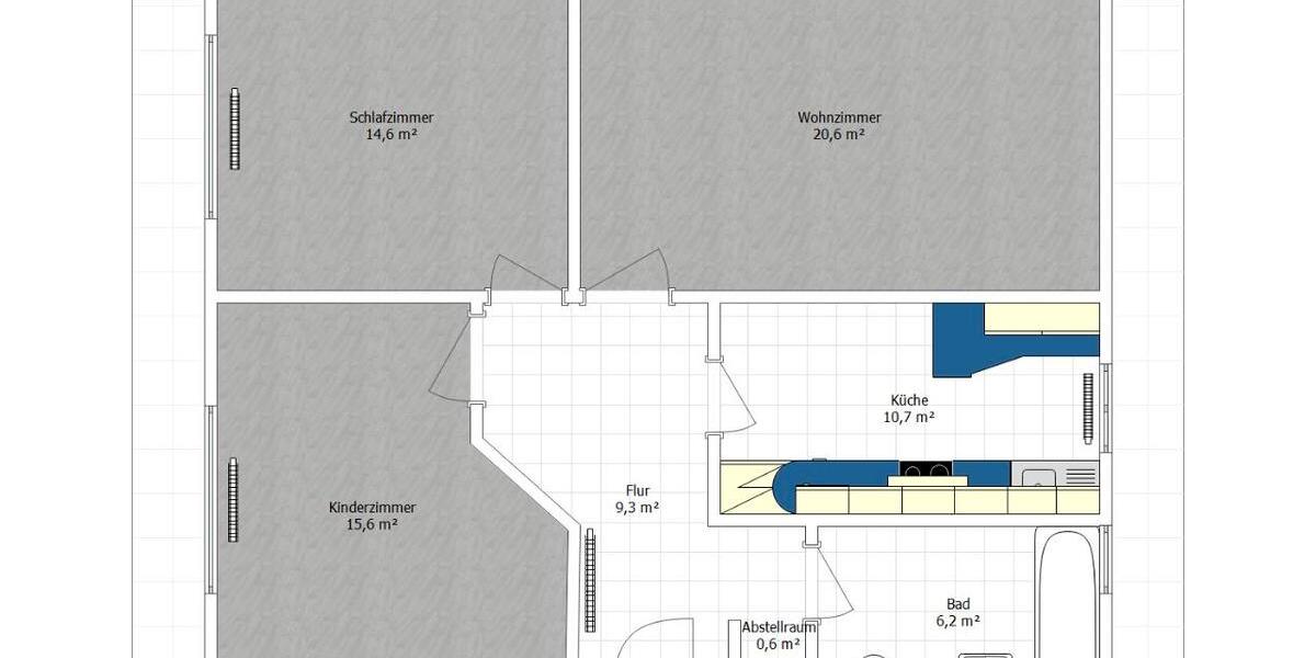 Etagenwohnung Bergheim - 3 Zimmer, 78 m&sup2;, 229.000&euro; | Angebot:26169704