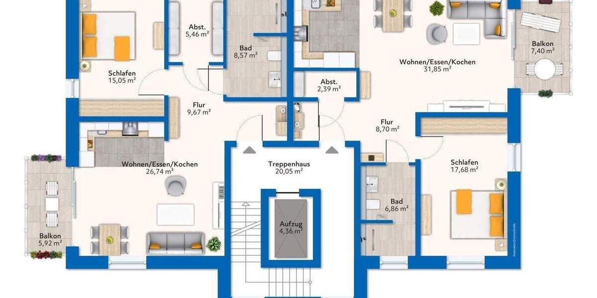 Etagenwohnung Niederkrüchten Varbrook - 2 Zimmer, 68 m&sup2;, 345.600&euro; | Angebot:25701371
