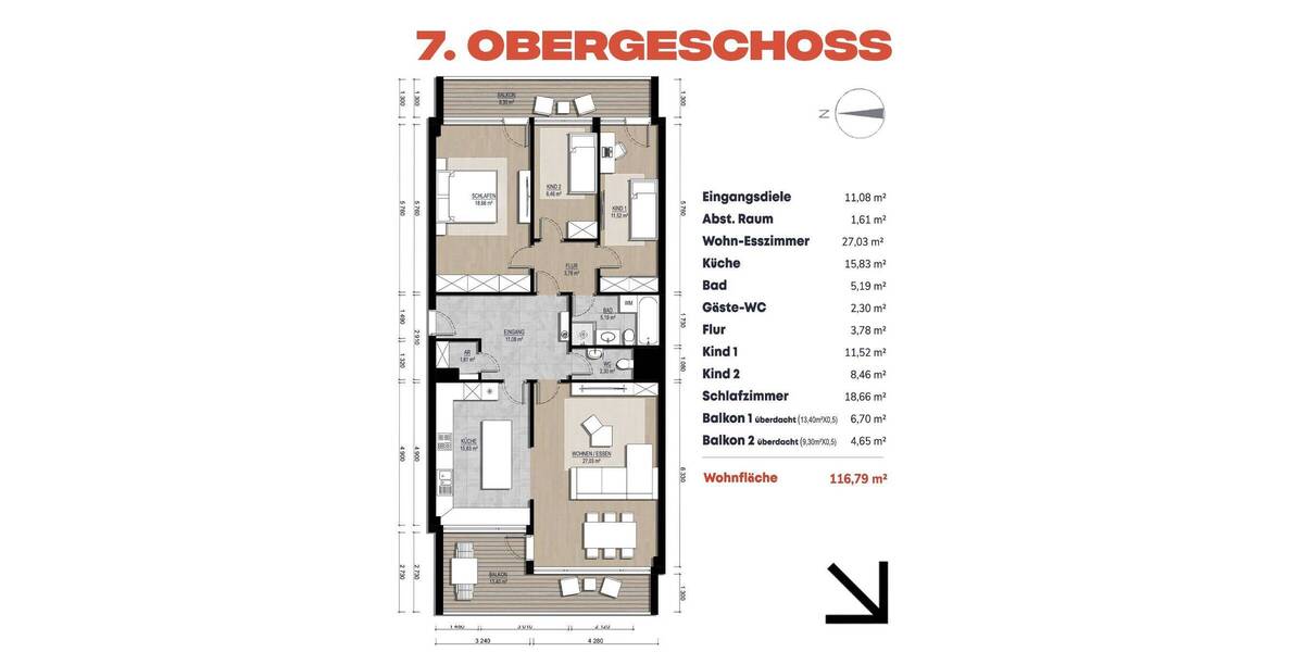 Etagenwohnung Neuss Hammfeld - 4 Zimmer, 116 m&sup2;, 1.500&euro; | Angebot:26155066