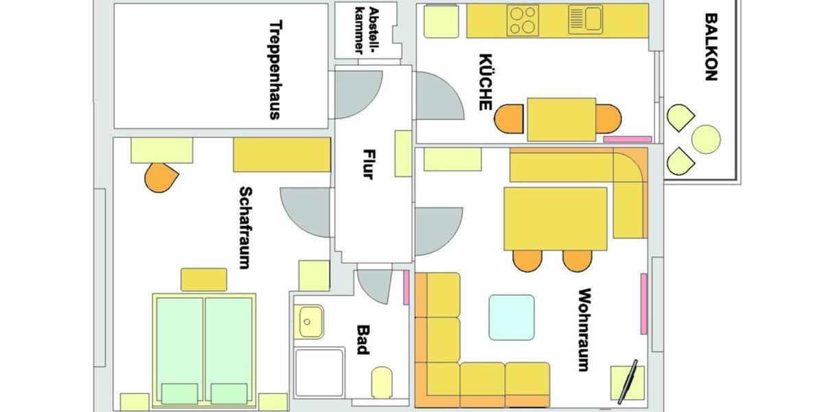 Etagenwohnung Düsseldorf Stadtbezirk 5 - 2.5 Zimmer, 60 m&sup2;, 1.130&euro; | Angebot:26041022