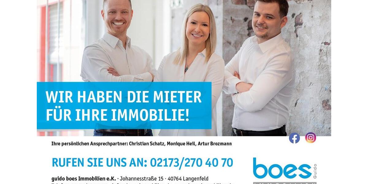 Etagenwohnung Langenfeld (Rheinland) - 2 Zimmer, 49 m&sup2;, 580&euro; | Angebot:25131707