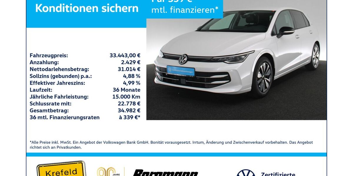 VW Golf 7.388 km 33.443 &euro; Krefeld 47803