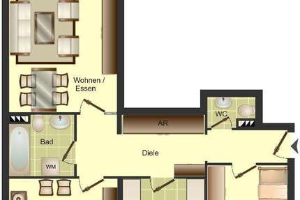 Wohnung Düsseldorf Stadtbezirk 9 - 3 Zimmer, 81 m&sup2;, 448&euro; | Angebot:26995510