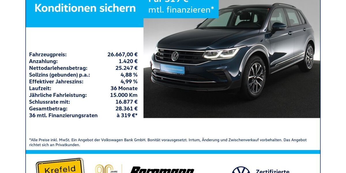 VW Tiguan 76.432 km 25.997 &euro; Krefeld 47803