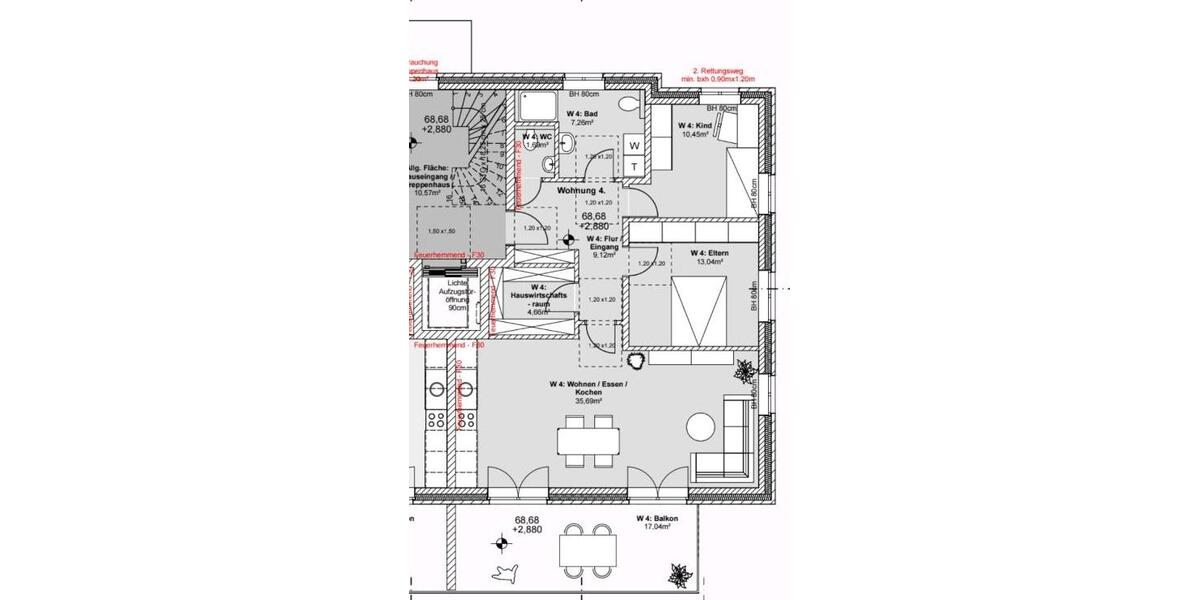 Dachgeschoßwohnung Wassenberg - 3 Zimmer, 75 m&sup2;, 937&euro; | Angebot:23117442