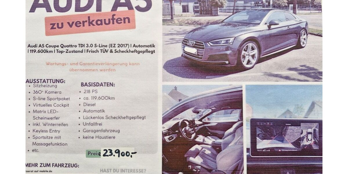 Audi A5 120.000 km 22.500 &euro; Wegberg 41844